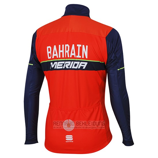 2017 Fahrradbekleidung Bahrain Merida Rot Trikot Langarm und Tragerhose - zum Schließen ins Bild klicken